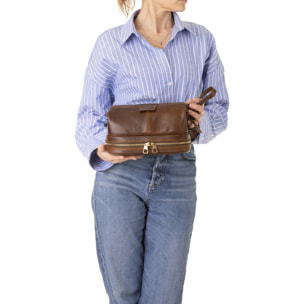 Pochette  unisex In Vera pelle Made in Italy 25x18x16 cm