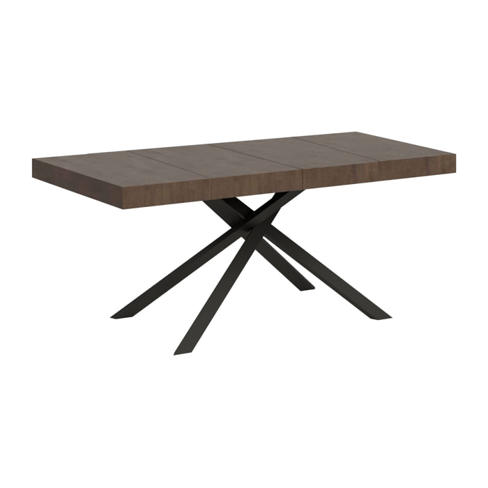 Table extensible 90x120/224 cm Karida Premium noyer pieds anthracite