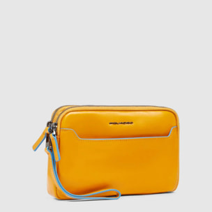 Piquadro Pochette in pelle con polsiera rimovibile e protezione RFID