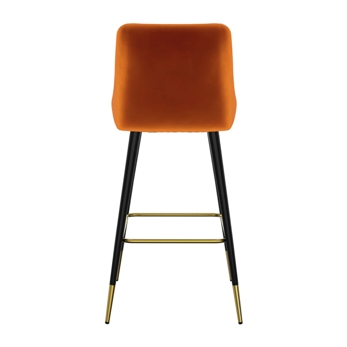 Lot de 2 chaises de bar en velours orange 78 cm - Aristote