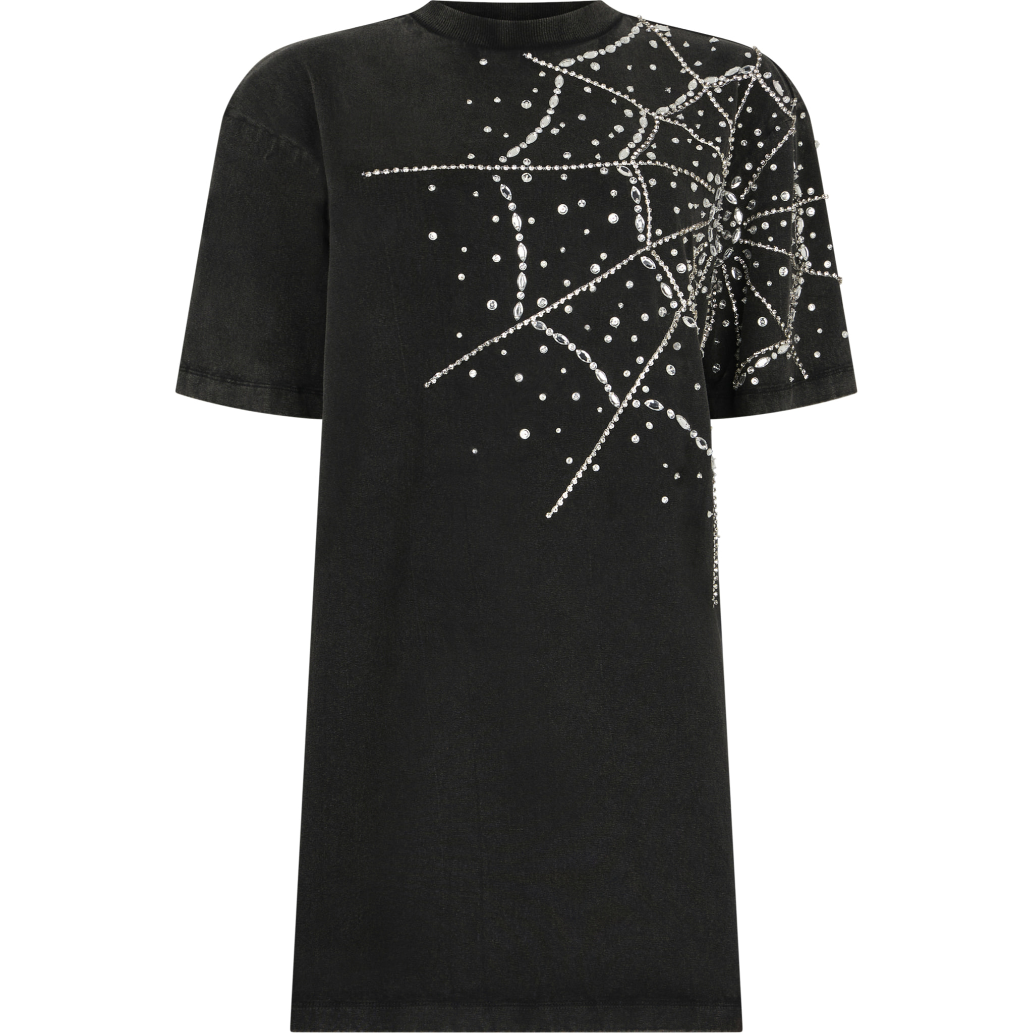 PHILIPP PLEIN T-Shirt Dress Spiderweb Strass