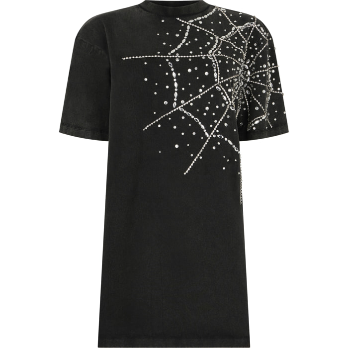 PHILIPP PLEIN T-Shirt Dress Spiderweb Strass