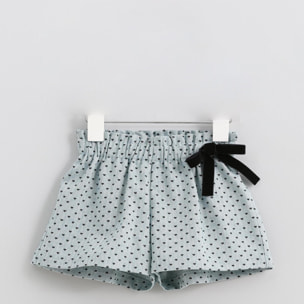 Short espiga azul corazón negro