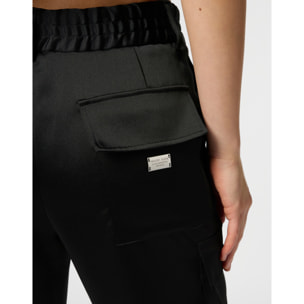 PHILIPP PLEIN Satin Cargo Fit Drawstring Trousers