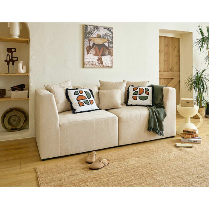 Amalfi - module d'angle réversible - en tissu - Beige