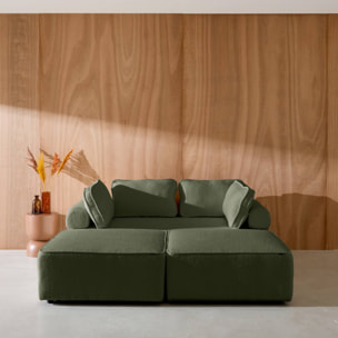 Ensemble chauffeuses pour canapé modulable 4 places bouclette kaki - Bao