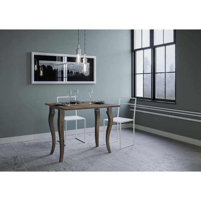 Console extensible portefeuille 90x45/90 cm Olanda Libra Noyer cadre Gris