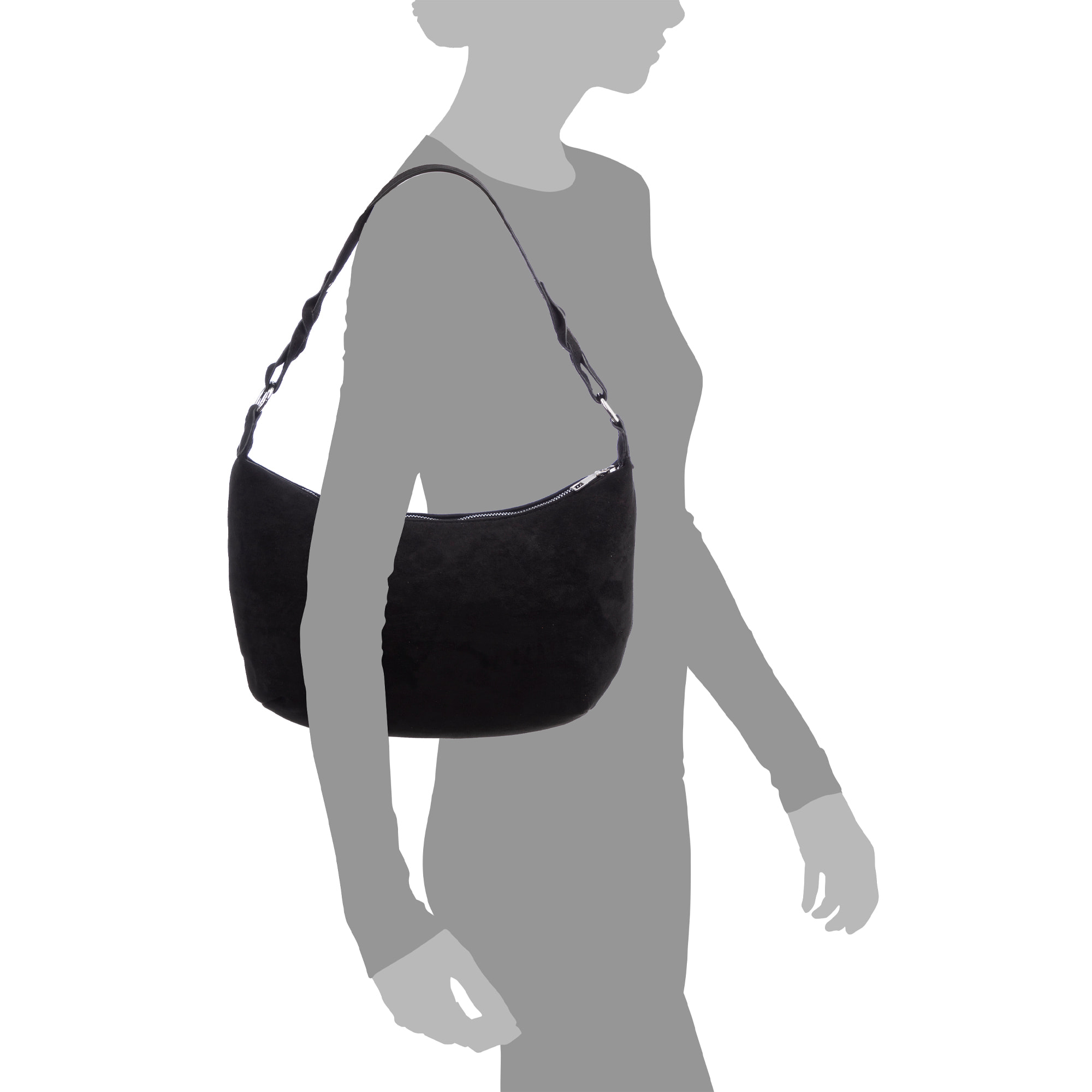 Atessa bolso bandolera de piel auténtica gamuza.