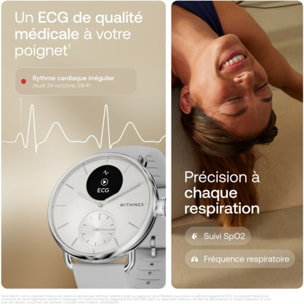 Montre santé WITHINGS Scanwatch 2 - 38mm Blanche