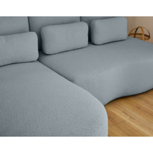 Mahina - canapé d'angle gauche - 4 places - convertible avec coffre - en tissu bouclette - Vert
