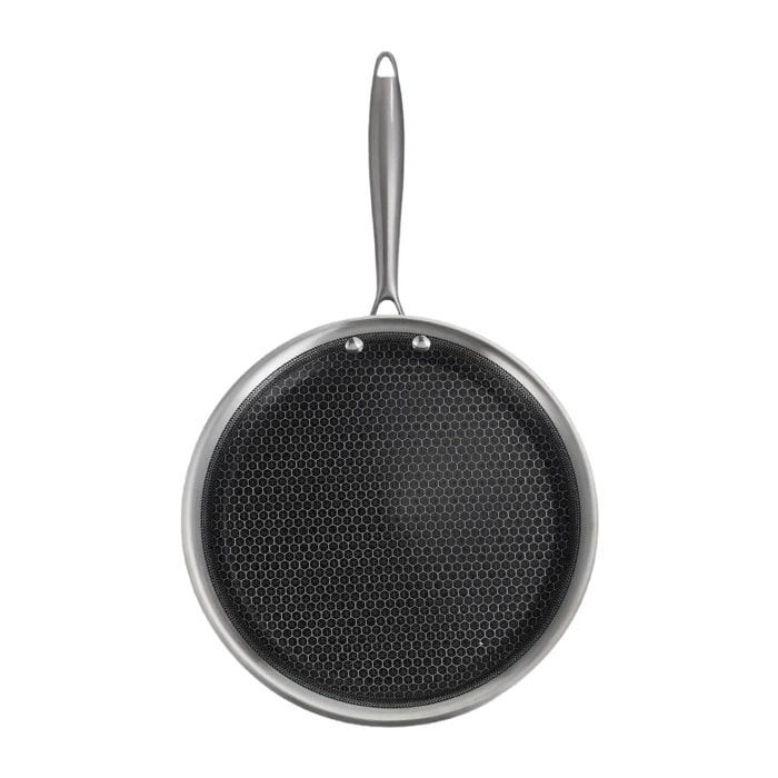 Crêpière 28 cm en inox 18/8 avec fond triplex