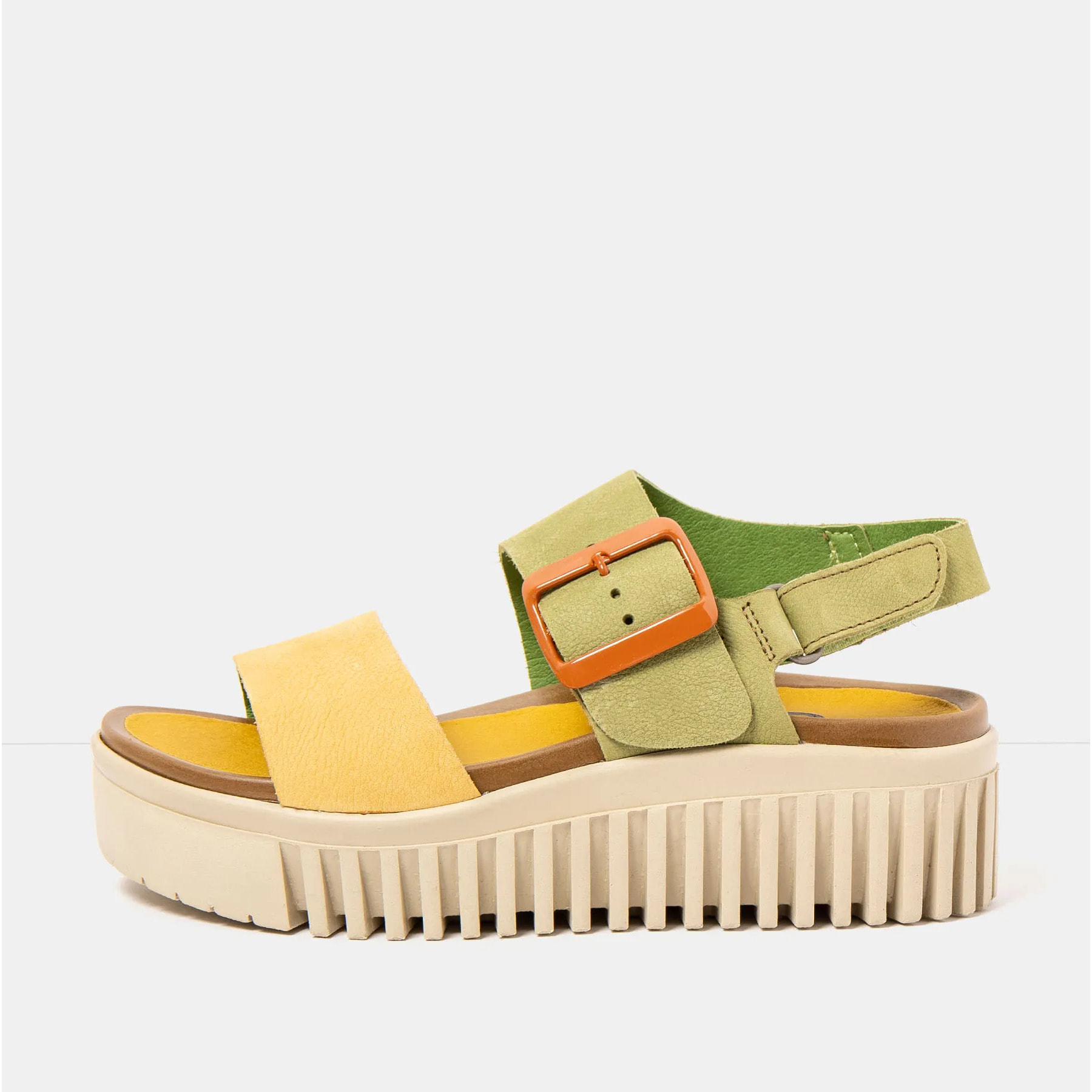 Sandalia de cuña 1578 MULTI LIKEN-HONEY/BRIGHTON color Liken-honey