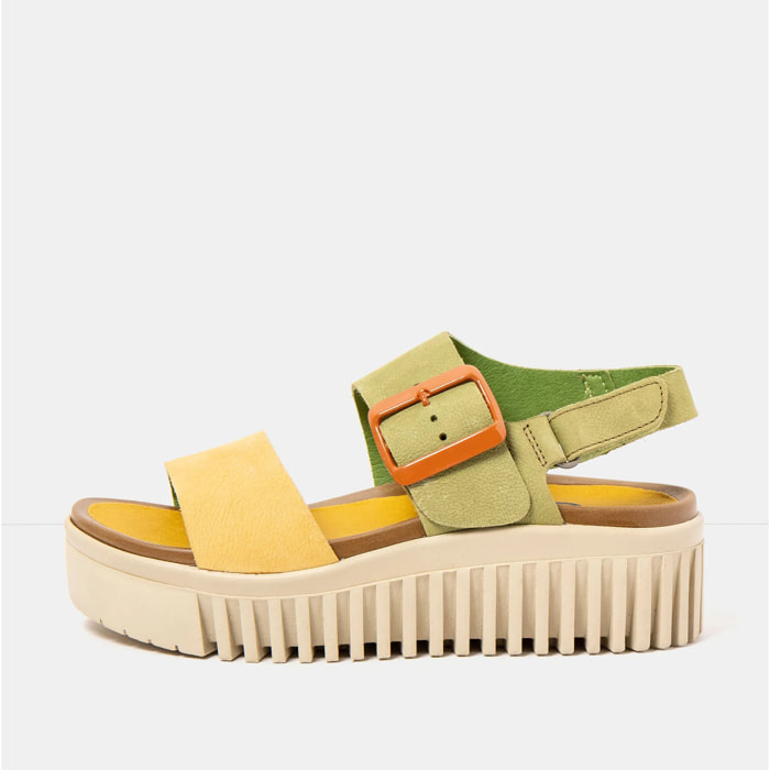 Sandalia de cuña 1578 MULTI LIKEN-HONEY/BRIGHTON color Liken-honey