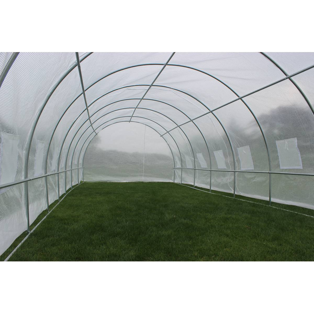 Serre tunnel de jardin avec porte "Mimosa" - 180 g/m² - 24 m² - 8 x 3 x 2 m