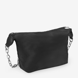 Bolso de hombro negro con cadena y tachas