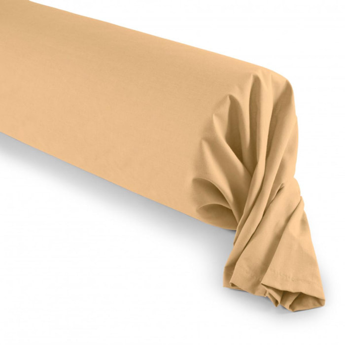 Taie de traversin / 100% Coton 57 fils/cm² - Taupe - 45 x 185 cm