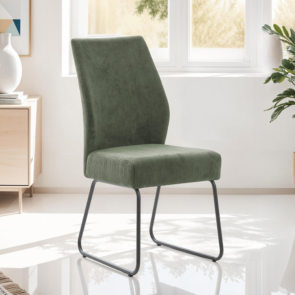 Lot de 4 chaises en velours côtelé - STUGA