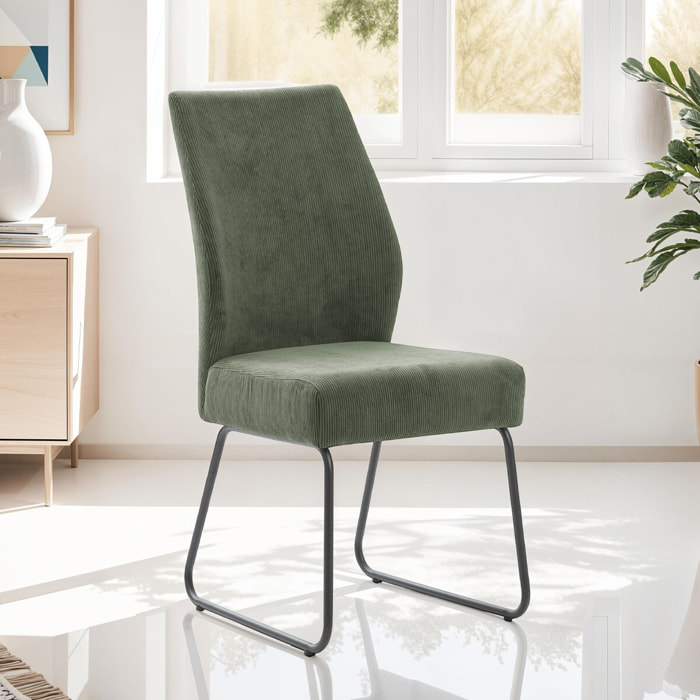 Lot de 4 chaises en velours côtelé - STUGA