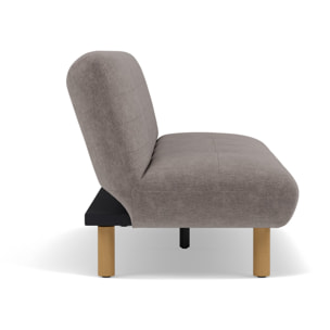 Soan - Banquette 2 places convertible clic-clac en velours texturé - Gris clair