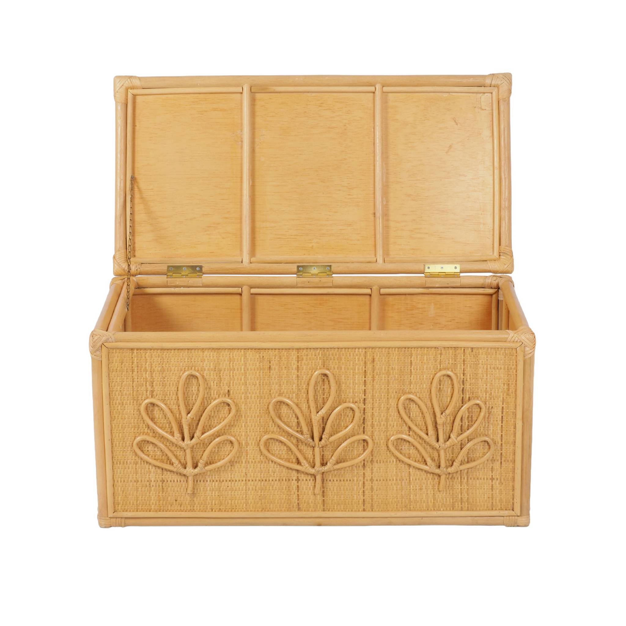 Coffre à jouets enfant bohème en rotin naturel - 80 x 40 x 40 cm - Arlo