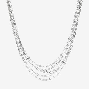 Collana Multifilo Diamantata in Argento 925 placcato Platino