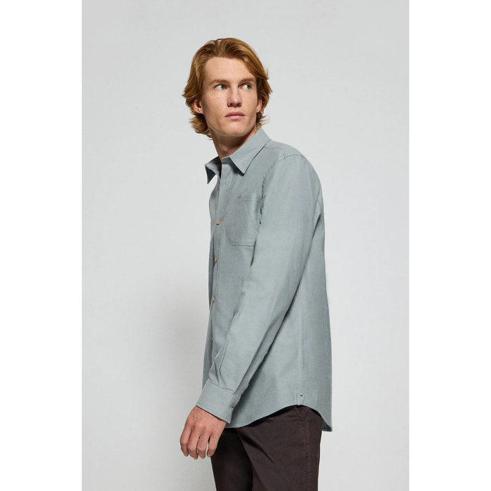 Camicia Oxford Cambridge verde con taschino e particolari Polo Club