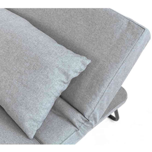 Poltrona pouf letto salvaspazio reclinabile con cuscino grigio - Bibi
