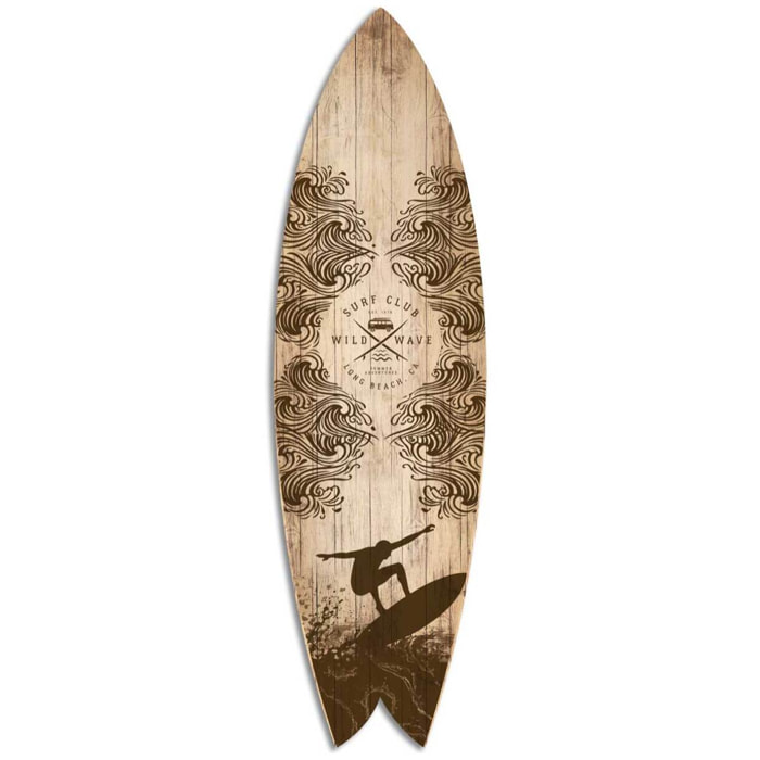 Planche decorative de surf Wild Wave Tableau alu Dibond