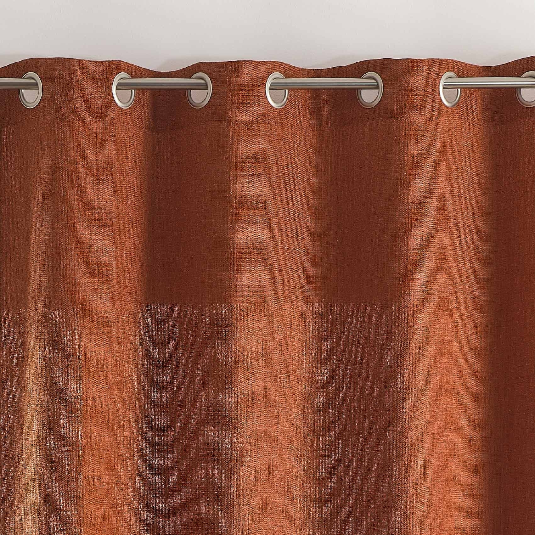 Rideau tamisant  -  - Effet tissé - Terracotta