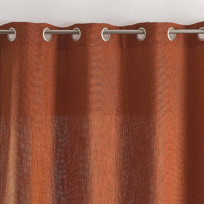 Rideau tamisant  -  - Effet tissé - Terracotta