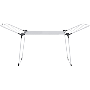 Stendibiancheria Estensibile Fino a 2 Metri Griglia Telescopica 30 M Stenditura Stendino Grande Con Ruote Richiudibile 218-300 x 55 x 126 cm Bianco