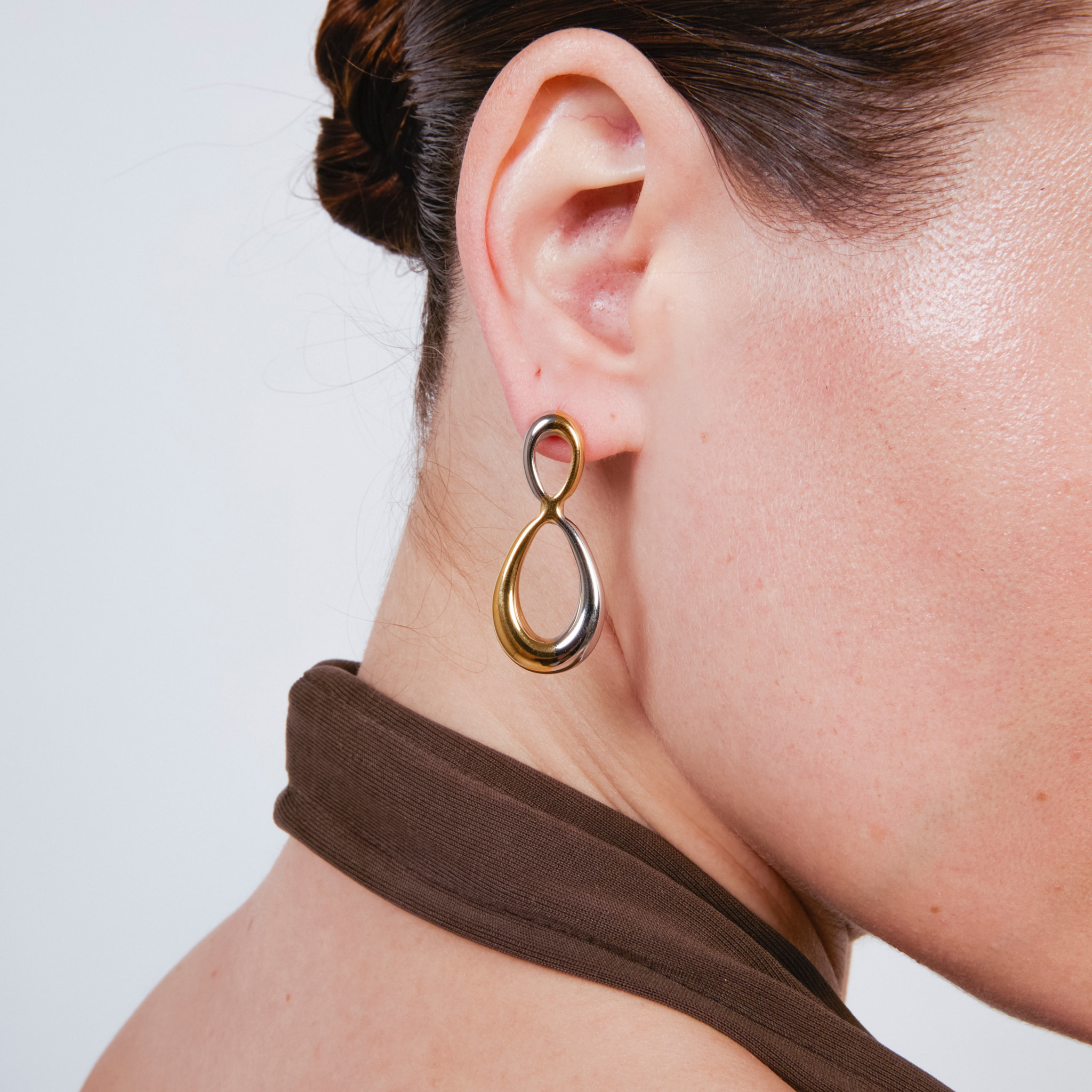 Pendientes Slanlu acabado oro 18k y plata