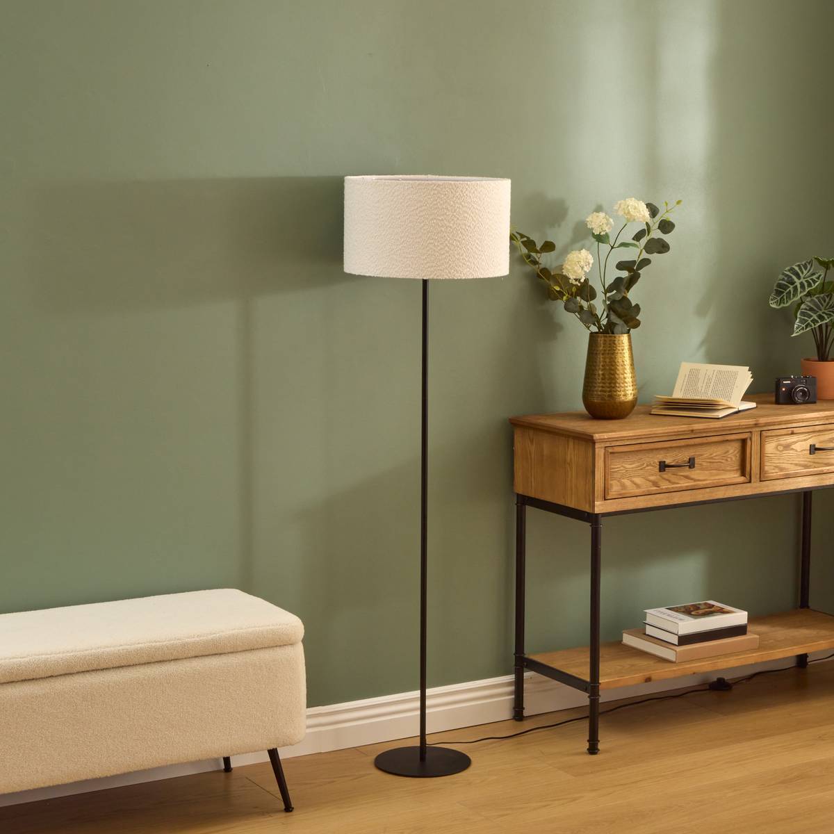 Pied de lampadaire Galia H.133cm noir
