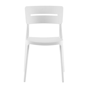 Set da, 4 Sedia Bella Bianco In Polipropilene per soggiorno, cucina e arredo bar