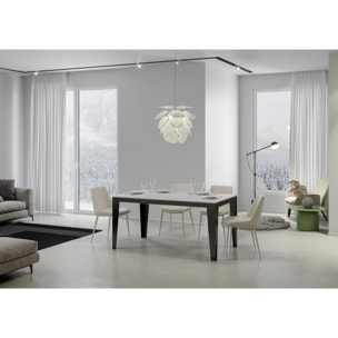 Mesa extensible 90x180/284 cm Flame Evolution Fresno Blanco estructura Antracita