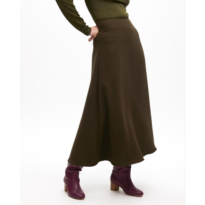 Gonna Evase Crepe Midi