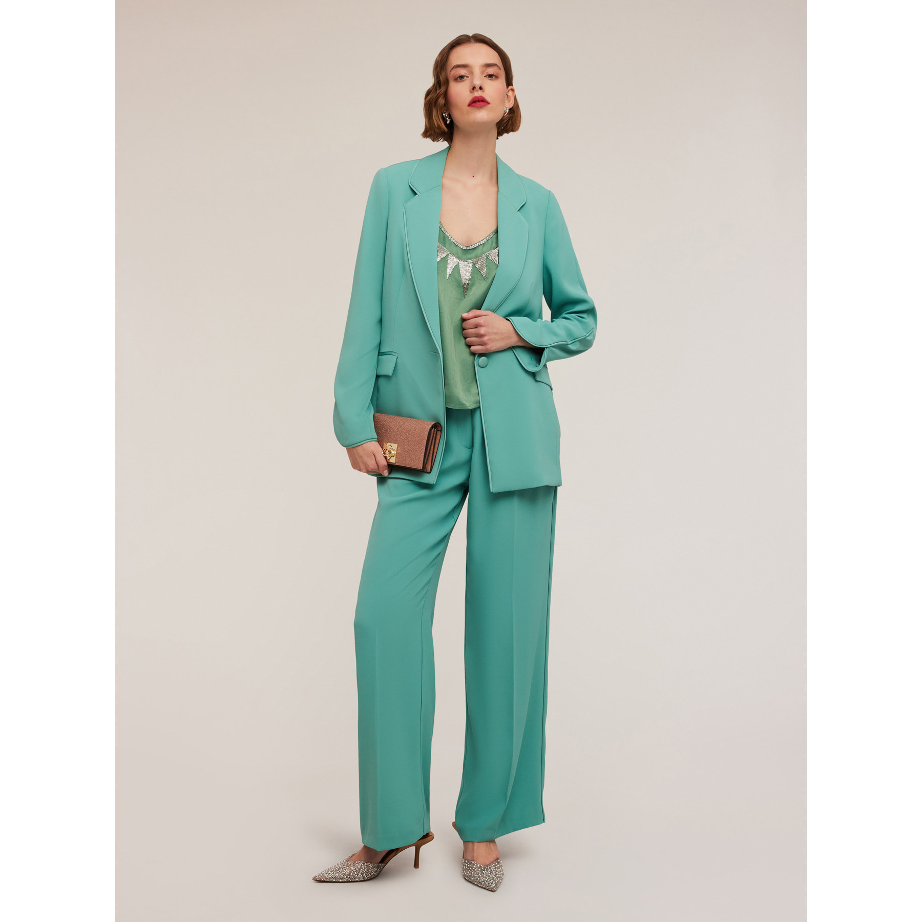 Motivi - Americana de traje con ribetes a juego - Green Water