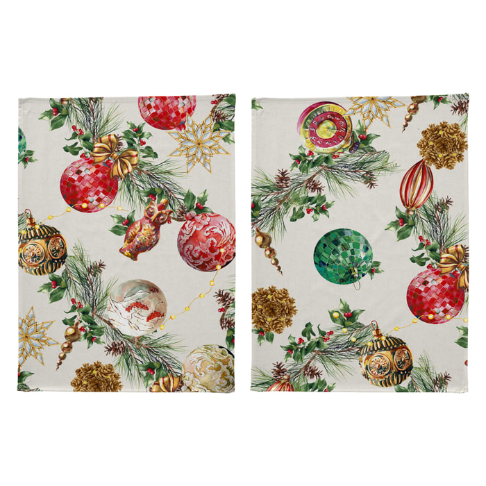 Lot de 2 torchons de Noël DECORATION 50x70 cm
