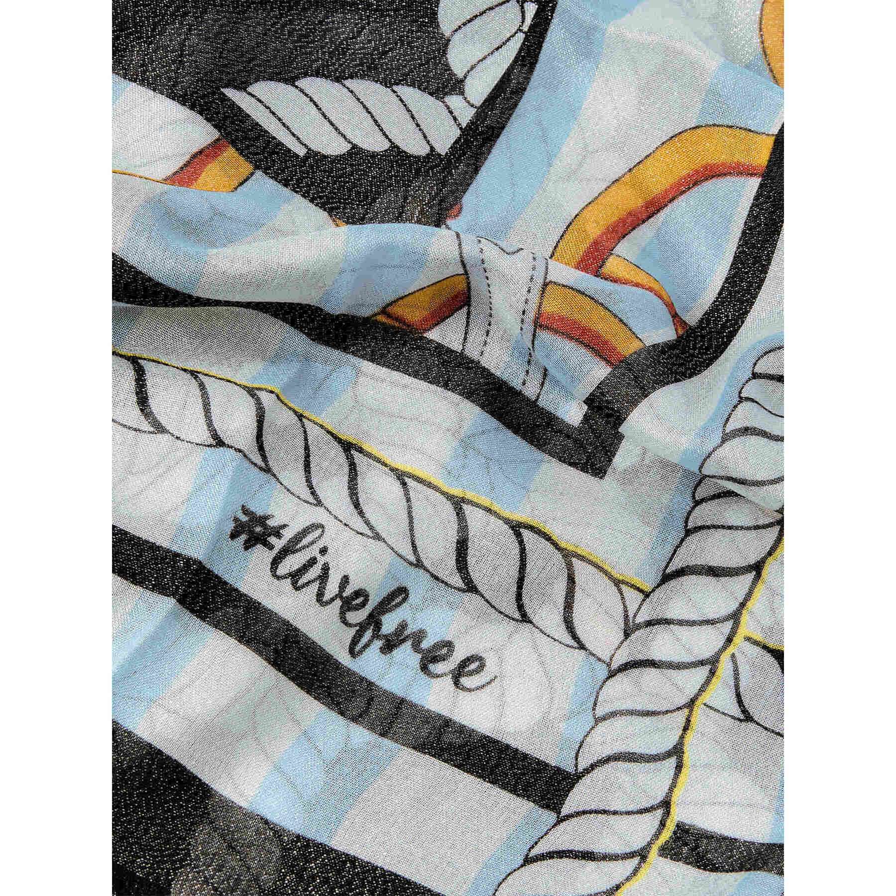 Fiorella Rubino - Foulard lungo con stampa marinière - Azzurro