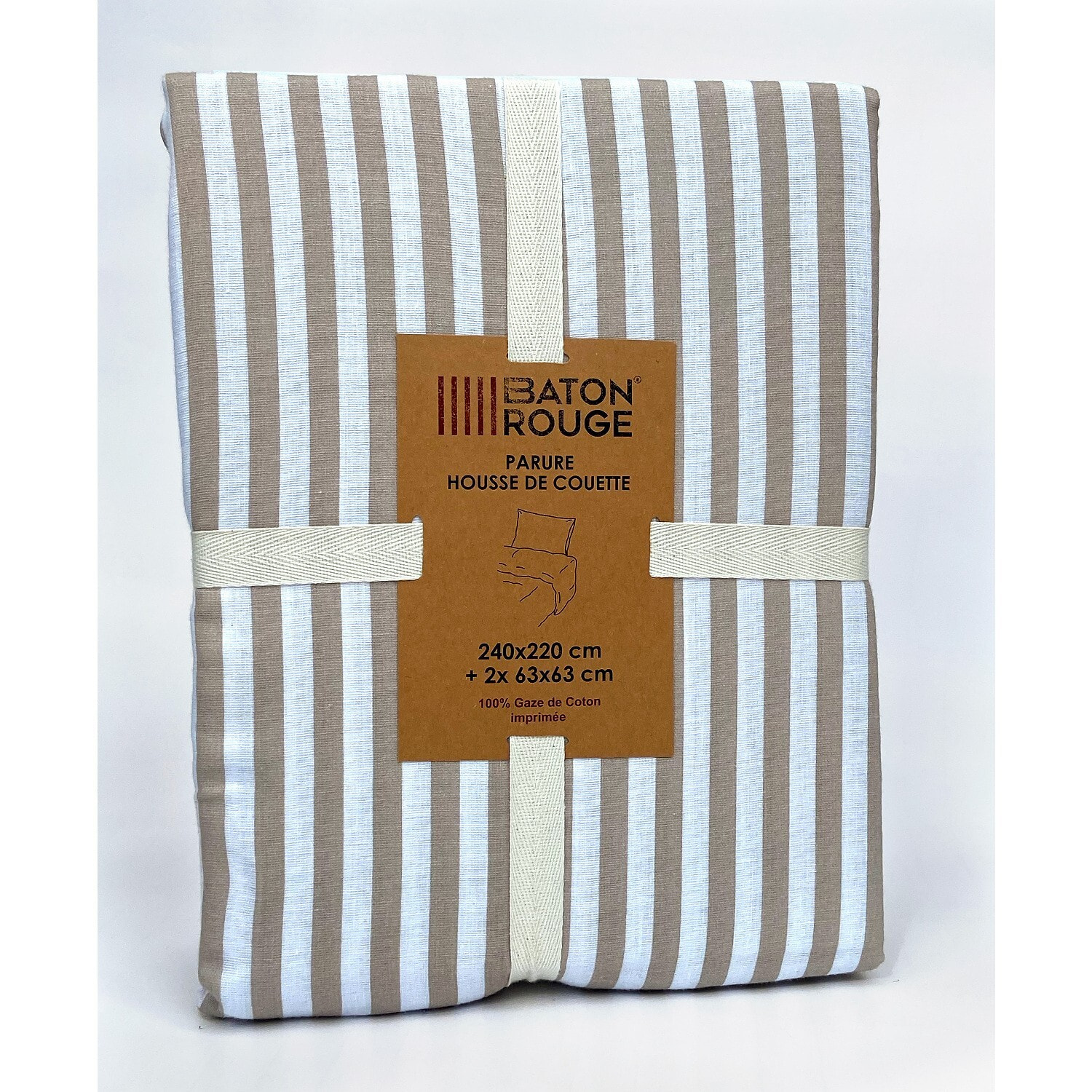 Parure housse de couette 100% gaze de coton imprimé soleïs