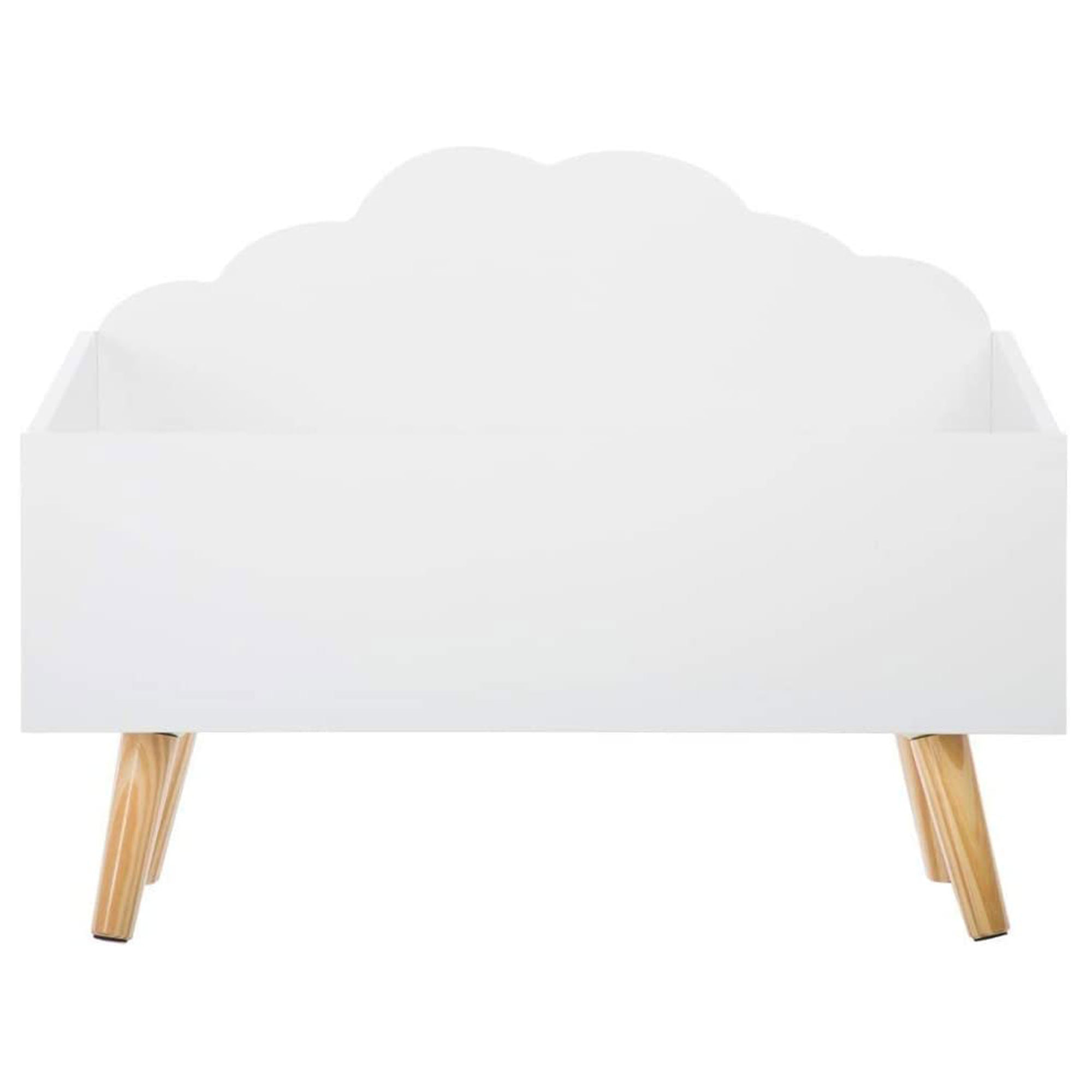 Baul infantil "nube" blanco perfecto para la ordenacion de los juguetes - 58 x 28 x 45,5 cm