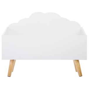 Baul infantil "nube" blanco perfecto para la ordenacion de los juguetes - 58 x 28 x 45,5 cm