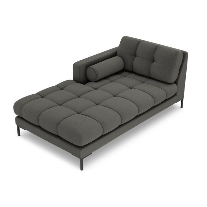 Méridienne gauche "Bali" en tissu structurel gris foncé