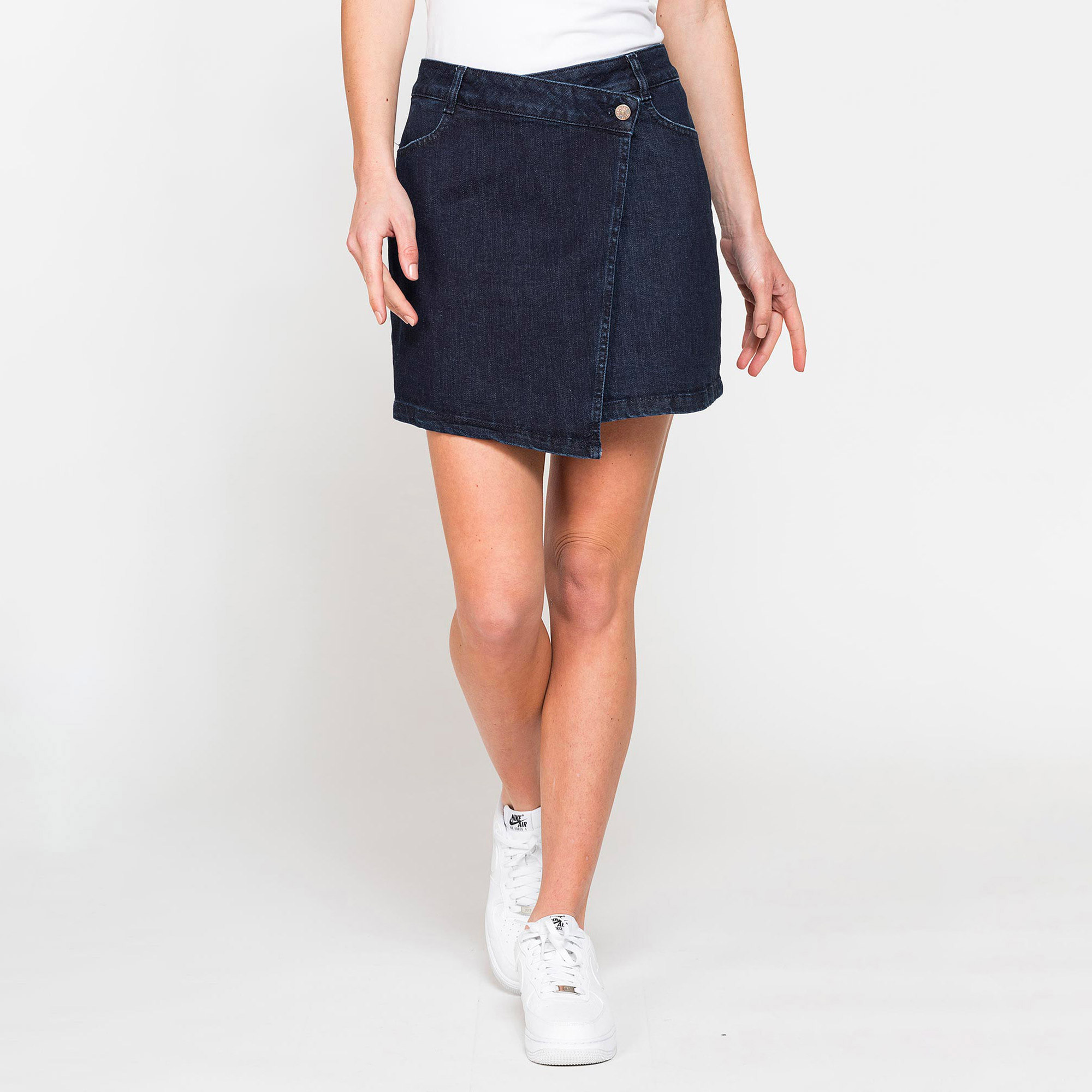 MINIGONNA ASIMMETRICA IN DENIM STRETCH 12oz