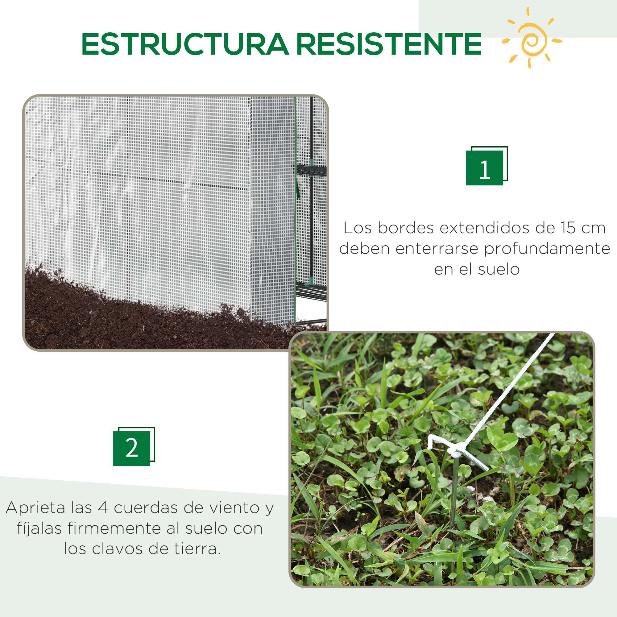 Invernadero de Jardín Vivero Casero con 4 Estantes Puerta Enrollable Cubierta de PE 140g/m² y Marco de Acero para Cultivos Plantas Macetas Flores 120x186x190 cm Blanco