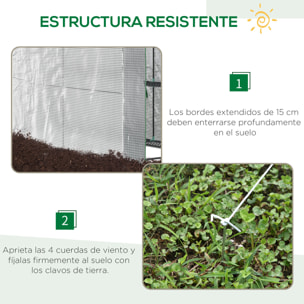 Invernadero de Jardín Vivero Casero con 4 Estantes Puerta Enrollable Cubierta de PE 140g/m² y Marco de Acero para Cultivos Plantas Macetas Flores 120x186x190 cm Blanco