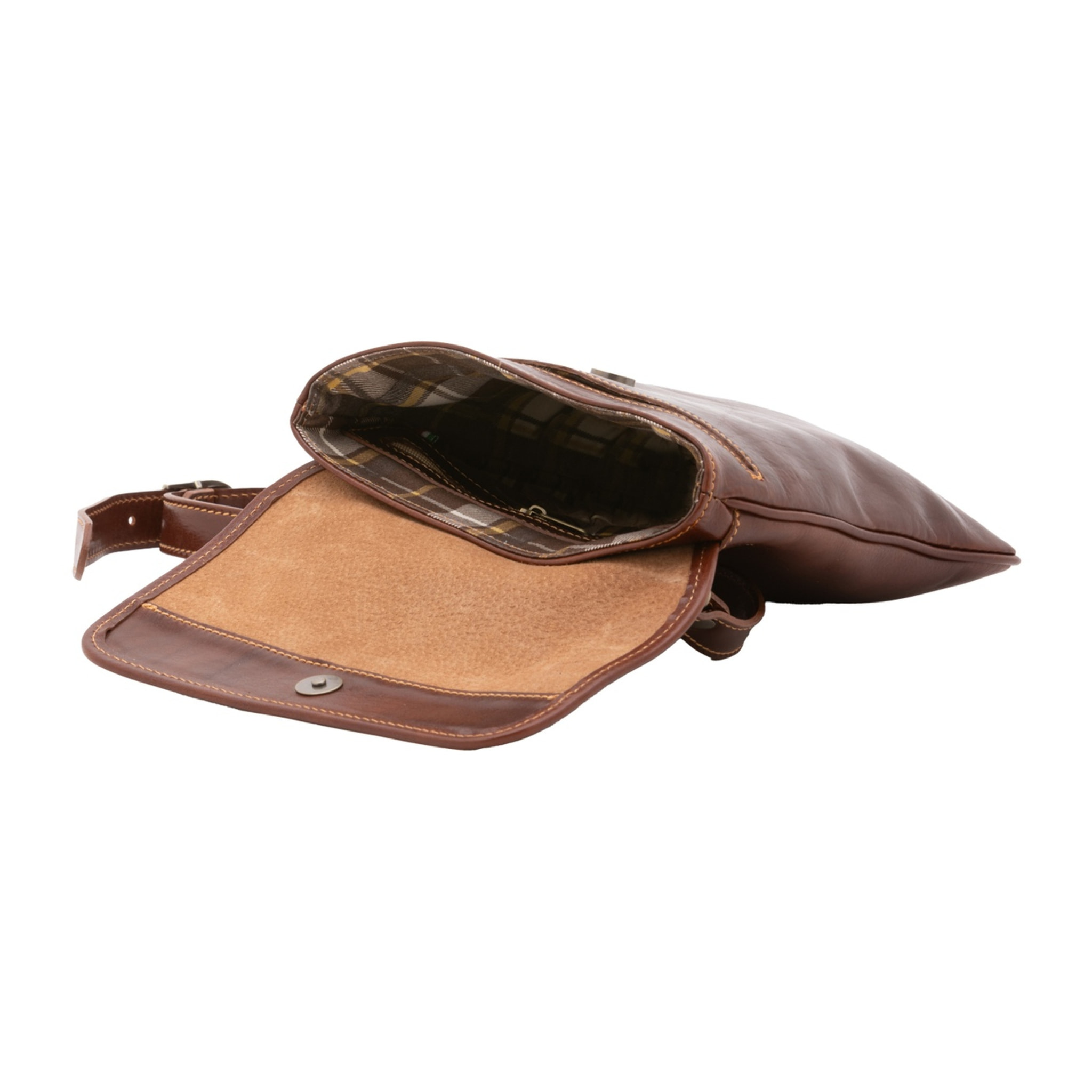Borsa a tracolla da uomo in vera pelle - Modello False - Made in Italy - 25.0 x 23.0 x 4.0 cm
