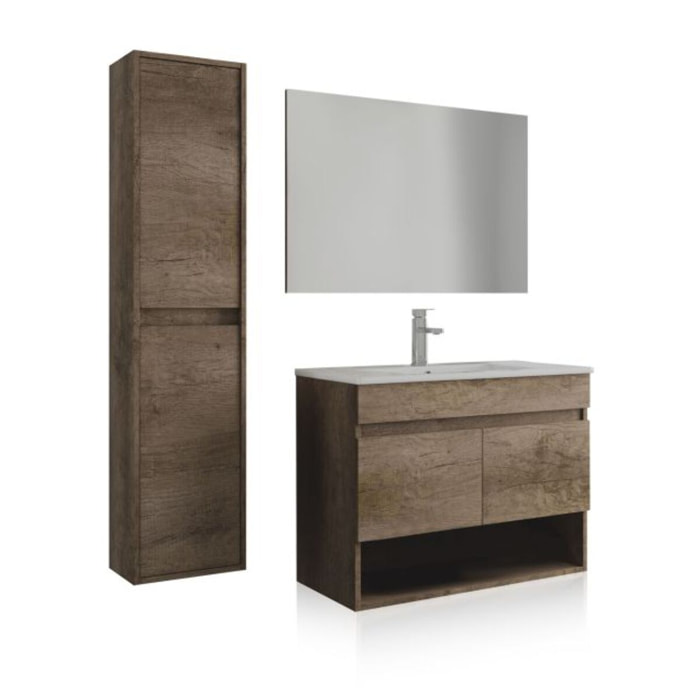 Pack de baño con lavabo de resina y columna Thai Plus Nordik
