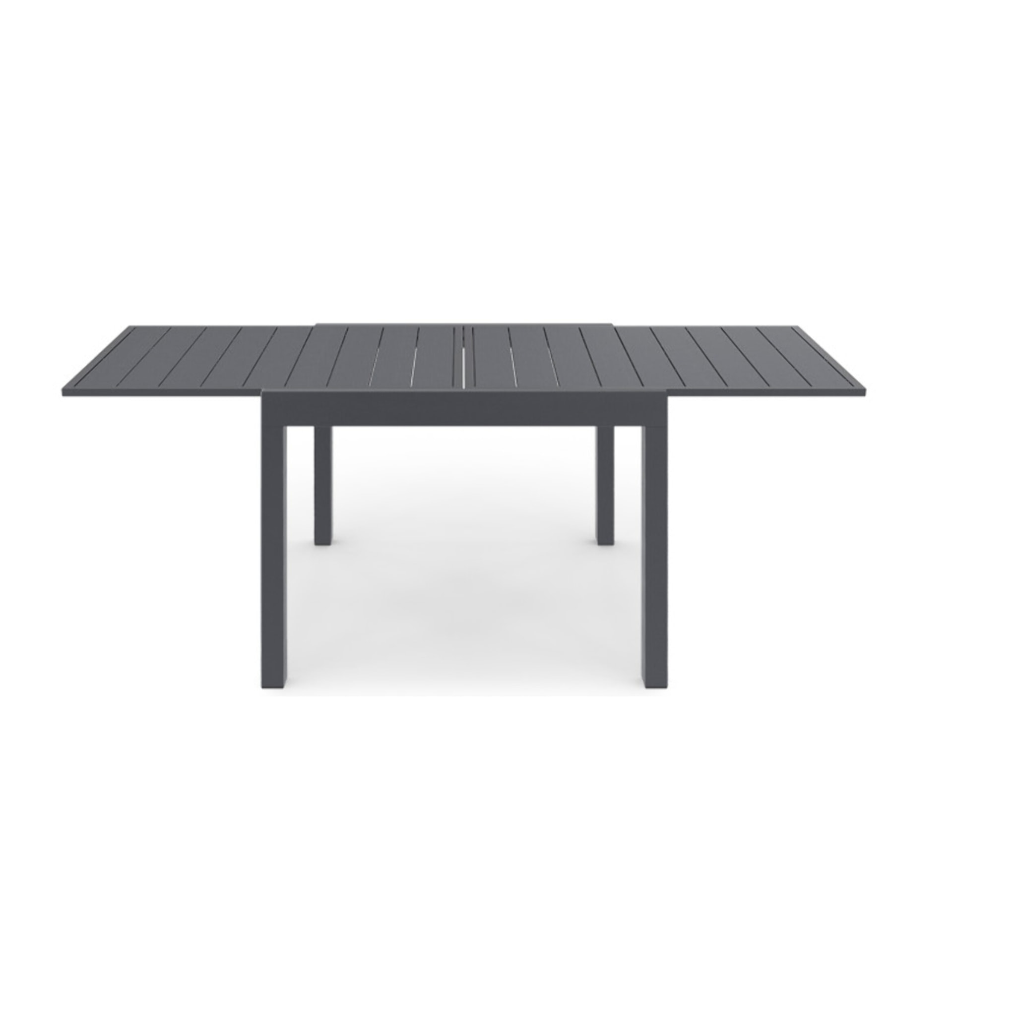 Table de jardin extensible en polywood gris anthracite 90-180cm