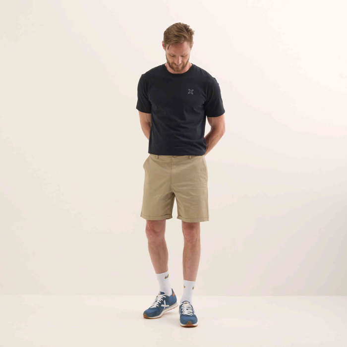 Bermuda Slim Fit Sarga Algodón Elástica Camel LIFESTYLE PANT CITY CAMEL